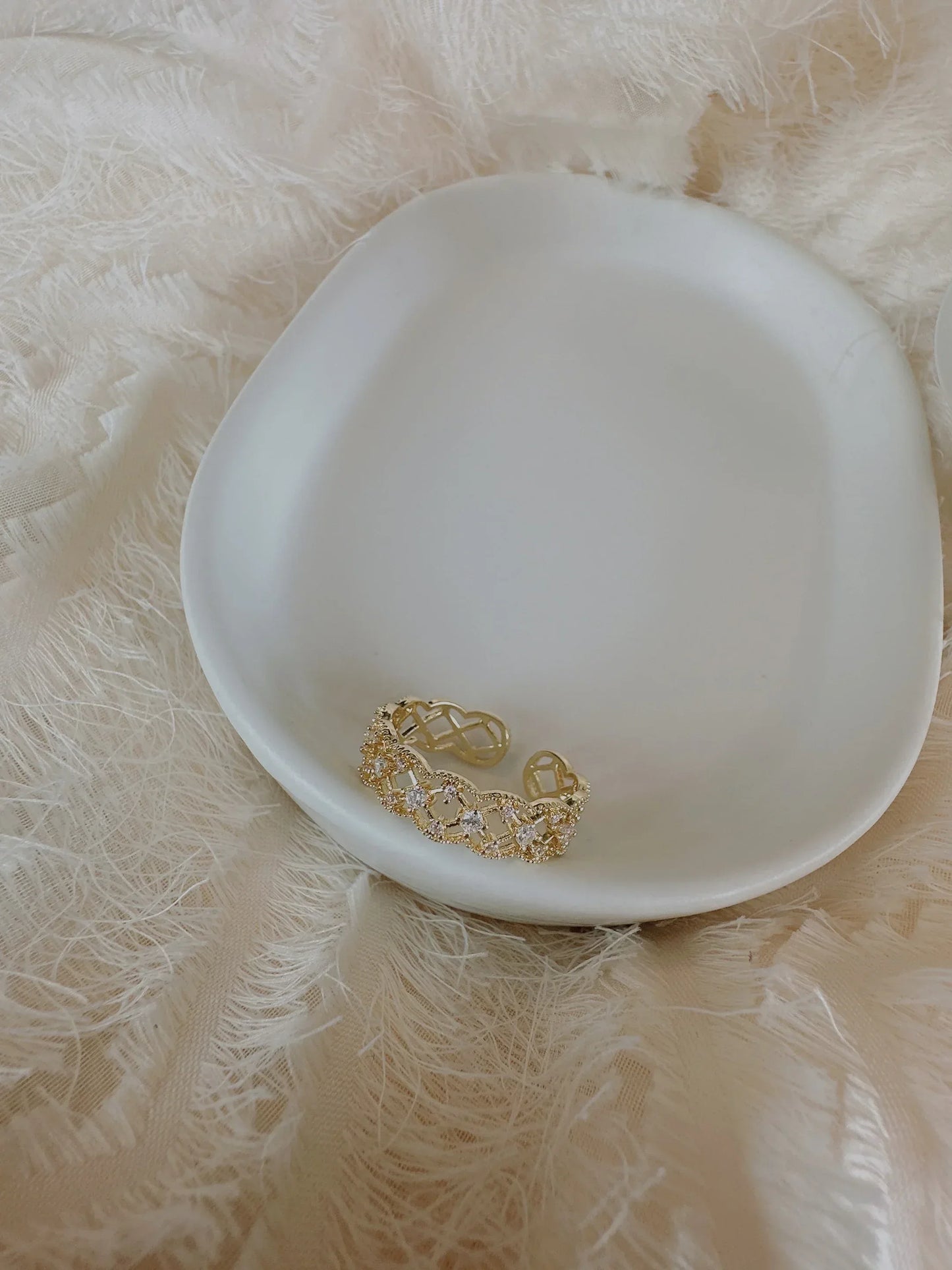 14k gold plated lace style adjustable ring - &-your-soul