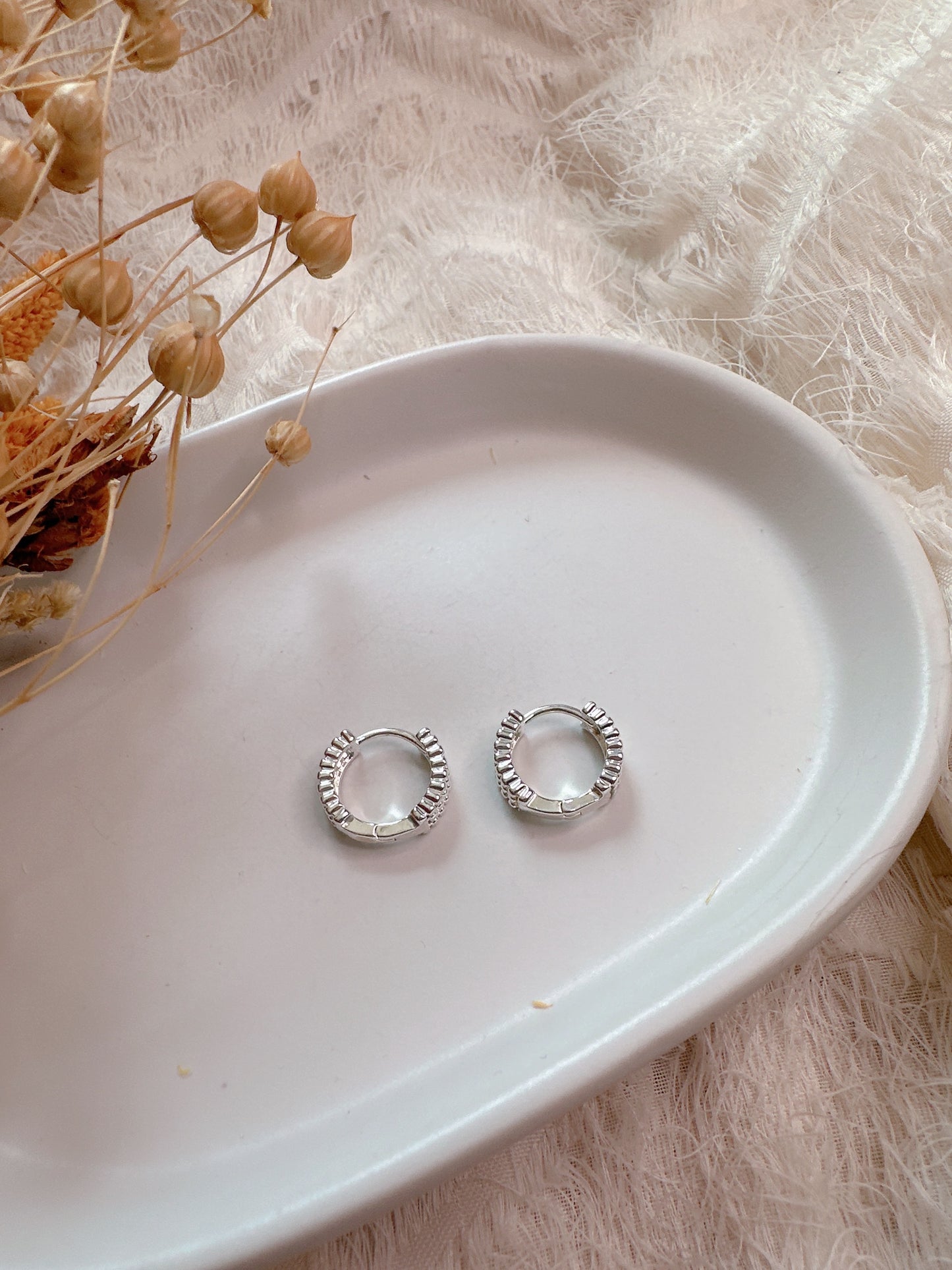 Stainless steel mini hoop earrings