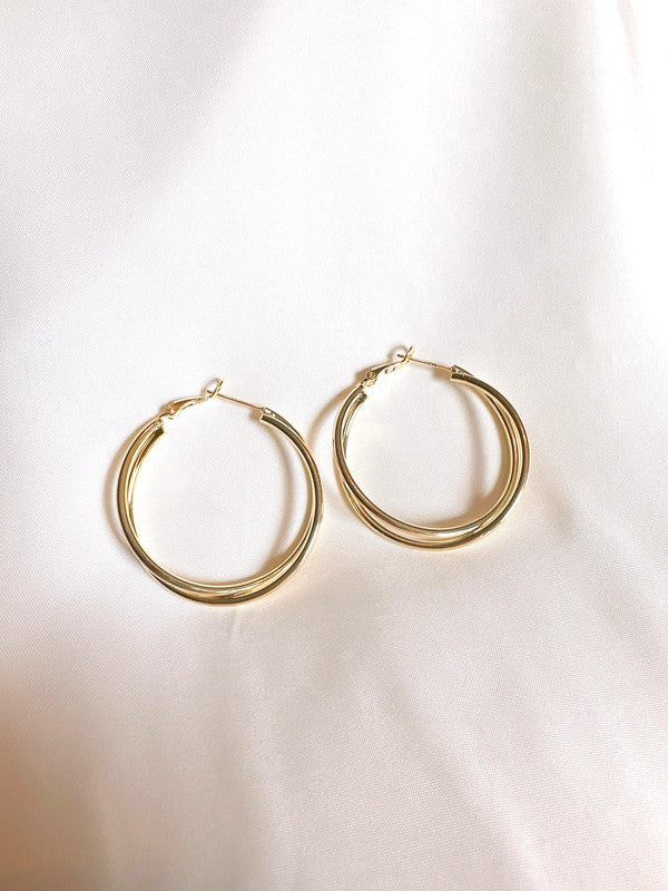 Soul Mate & O2 - Double layer 40mm hoop earrings