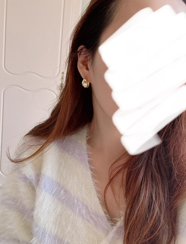 Soul Mate & 6 - stainless steel mini hoop earrings