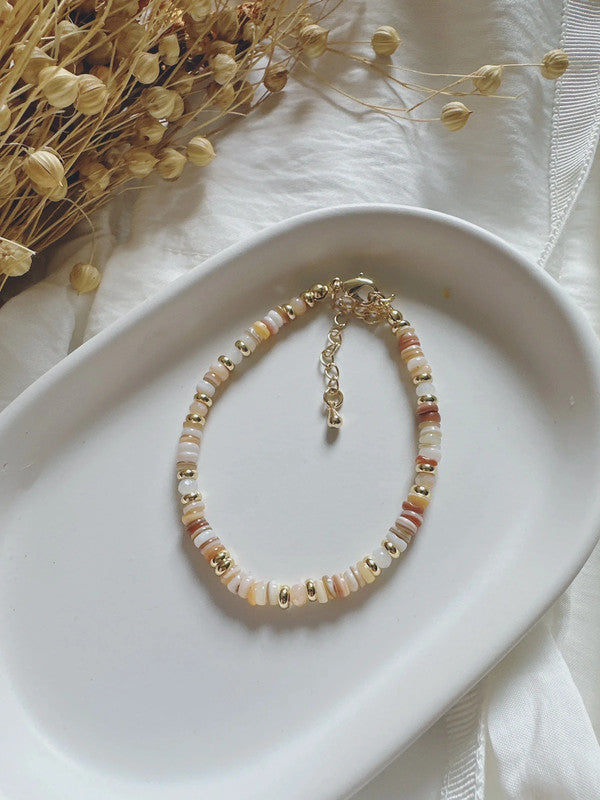 Soul Mate Pink & natural shell bracelet