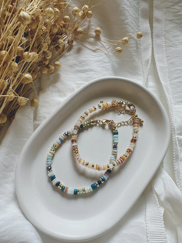 Soul Mate Blue & natural shell bracelet