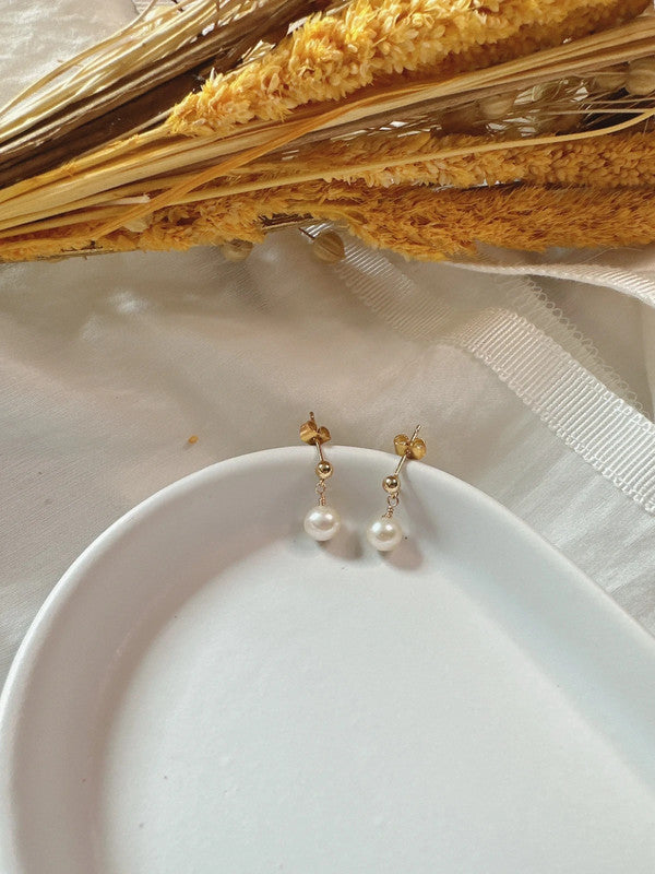 Soul Mate & Natural pearl mini earrings