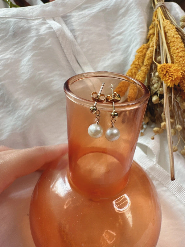 Soul Mate & Natural pearl mini earrings
