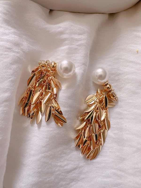 Soul Mate & Pearl fringe 925 silver post earrings