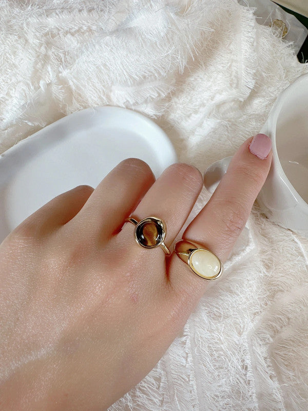 Soul Mate & Adjustable brown stone ring