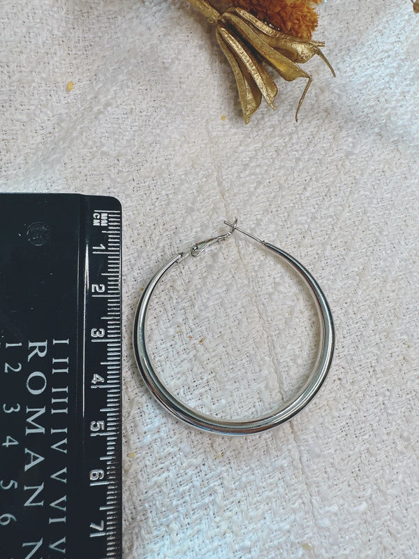 Soul Mate & 925 Silver post big hoop earrings 50mm