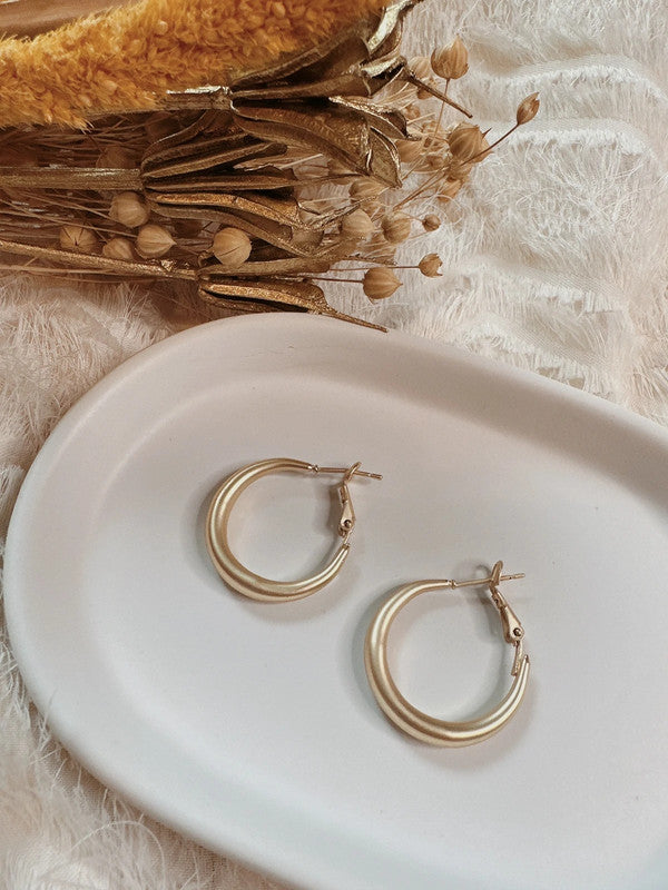 Soul Mate hoop & Matt 925 silver post 30mm earrings