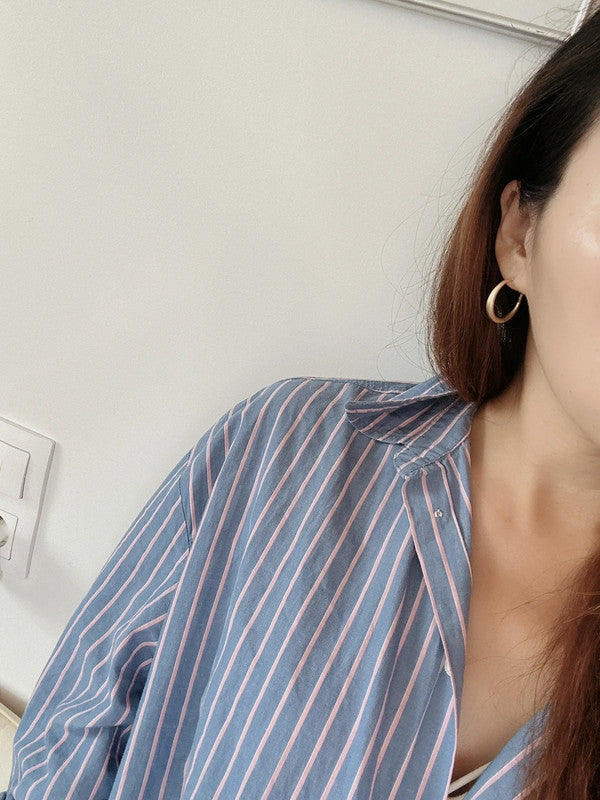 Soul Mate hoop & Matt 925 silver post 30mm earrings