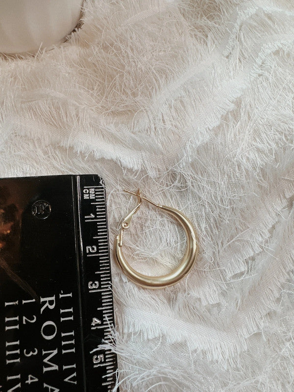 Soul Mate hoop & Matt 925 silver post 30mm earrings