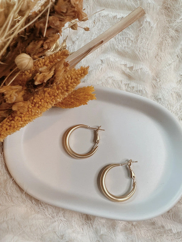 Soul Mate hoop & Matt 925 silver post 30mm earrings