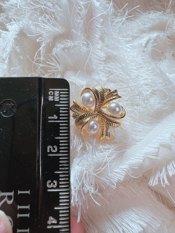 925 silver post vintage style pearl earrings