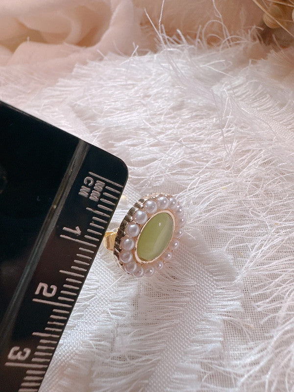 Soul Mate & 925 silver post green stone earrings