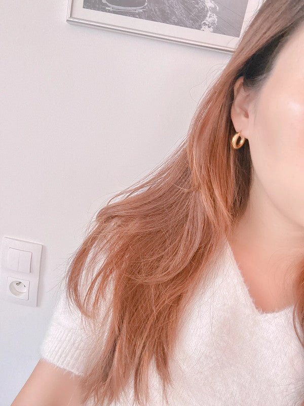 Soul Mate & 18k gold plated stainless steel earrings