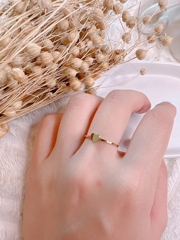 Soul Mate & Stainless steel heart shape rings adjustable