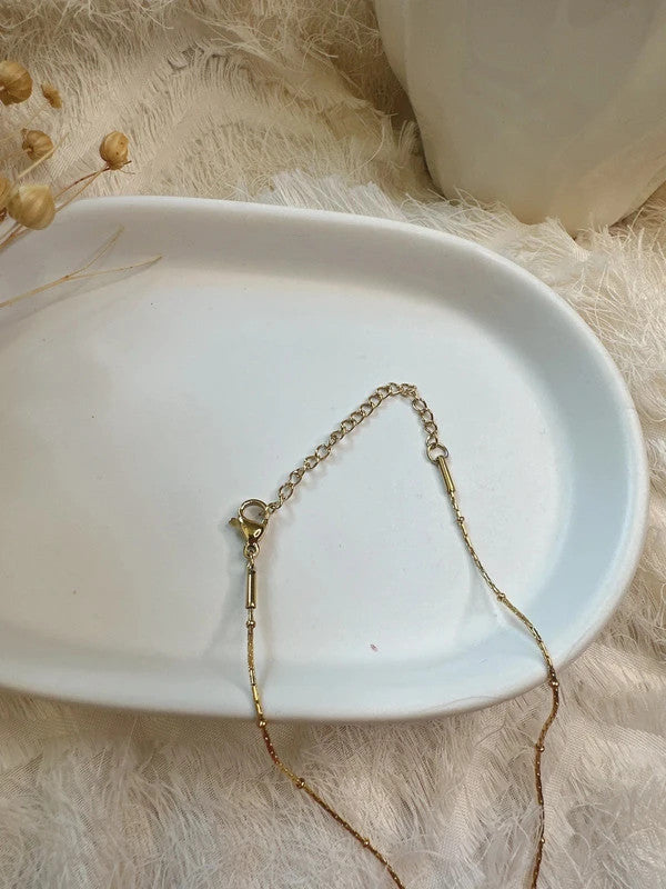 Soul Mate & Green stone stainless steel necklace