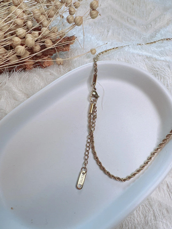 Soul Mate & White stone stainless steel necklace