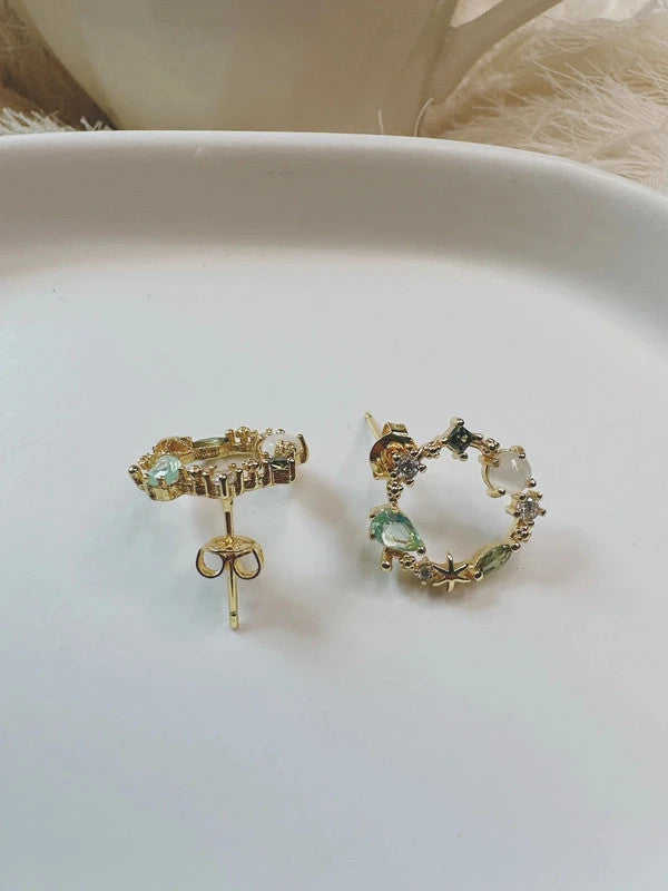 Soul Mate & 15mm colorful diamonds look earrings