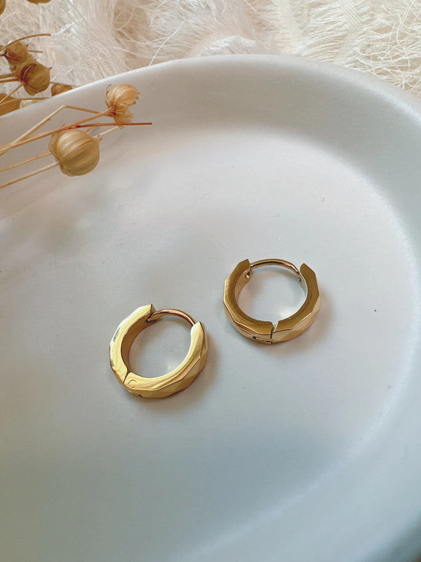 Soul Mate & 13mm Mini hoop stainless steel earrings minimalist