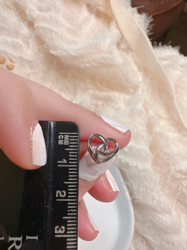 Soul Mate mini hoop & 925 sterling Silver heart shape earrings