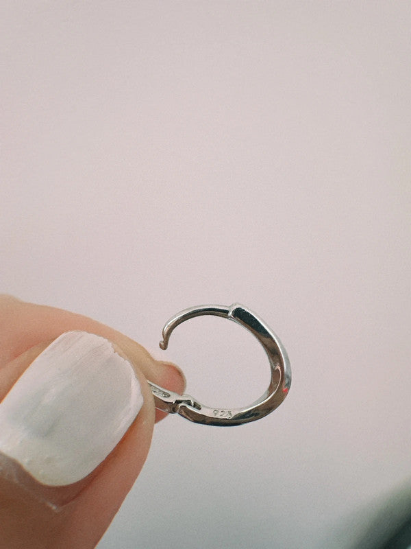 Soul Mate mini hoop & 15mm 925 sterling silver minimalist mini hoop earrings