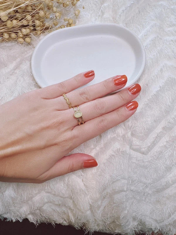 Soul Mate & Stainless steel adjustable ring
