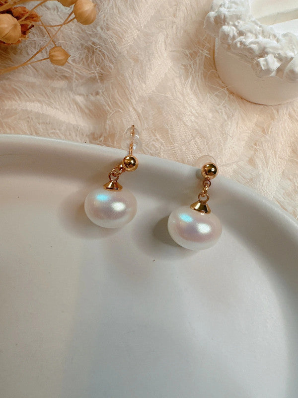 Soul Mate & 925 Silver post natural pearl earrings