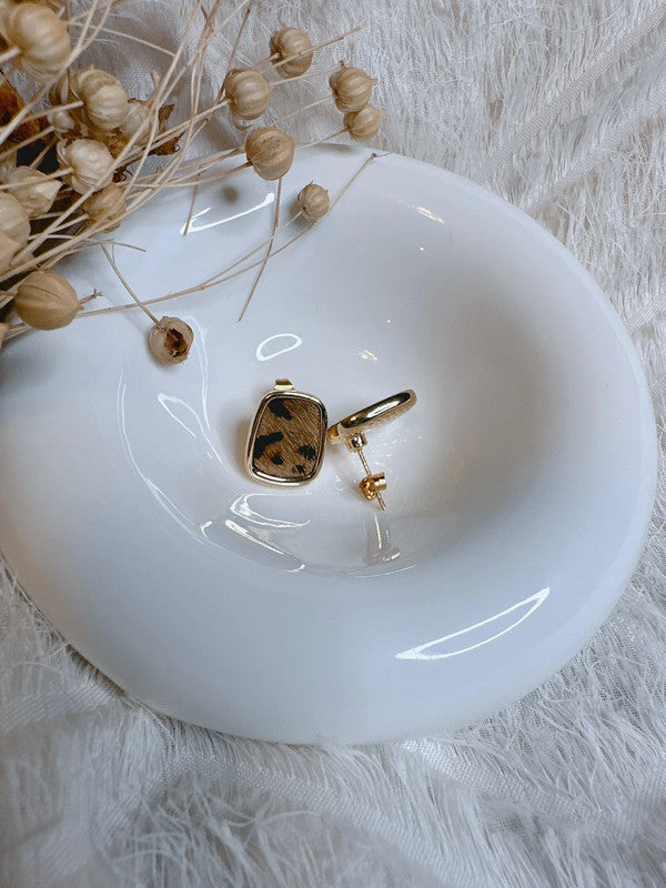 Soul Mate & 925 Silver post léopard earrings