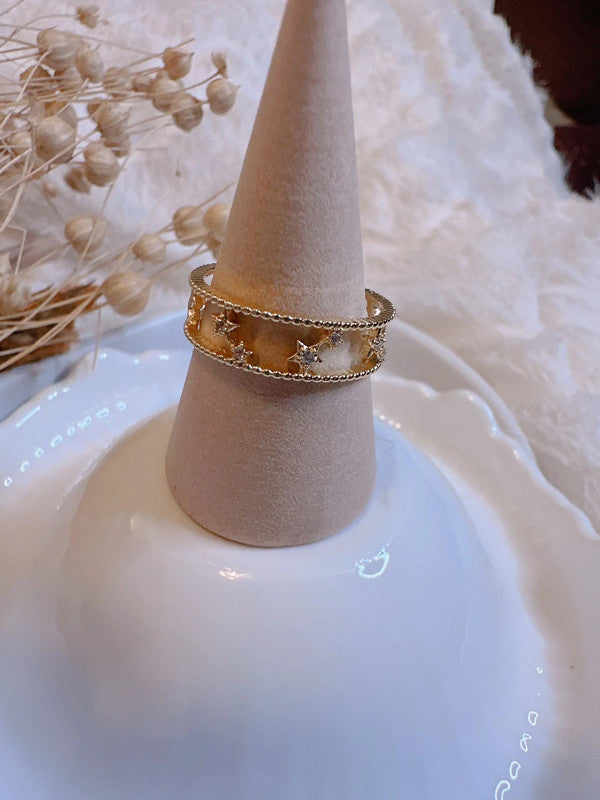 Soul Mate & Stainless steel star adjustable ring