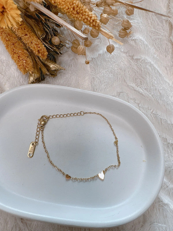 Soul Mate & 18k gold plated heart stainless steel bracelets