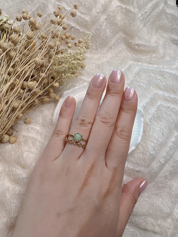 Soul Mate & Double layer Green stainless Steel adjustable ring