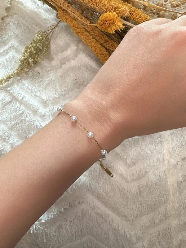 Soul Mate Liz & Pearl stainless steel bracelet