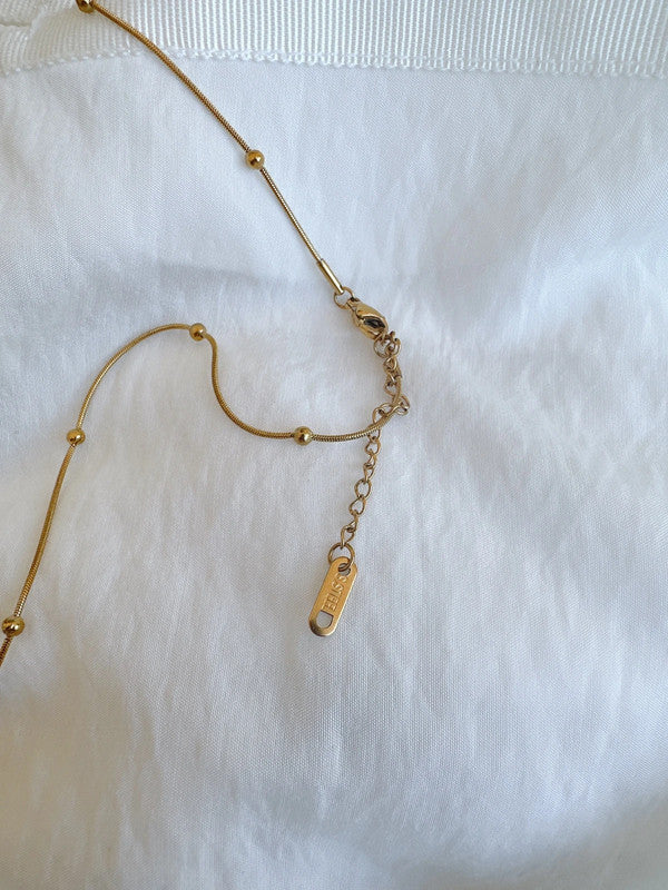 Soul Mate & Natural brown stone stainless steel necklace