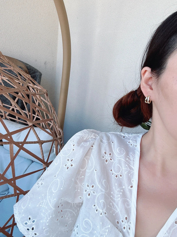 Soul Mate & stainless steel mini hoop earrings