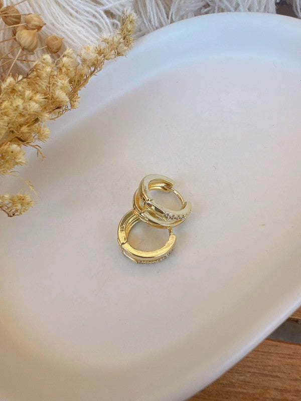 Soul Mate & stainless steel mini hoop earrings