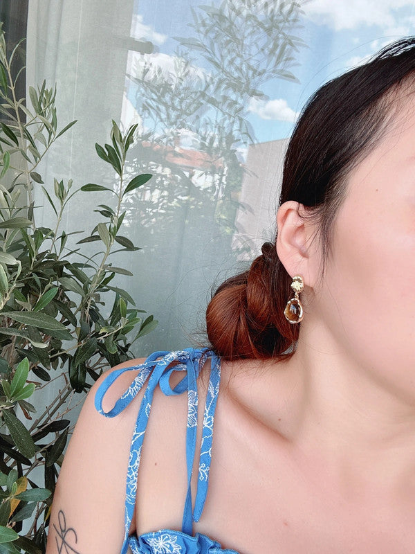 Soul Mate & 925 silver post brown earrings