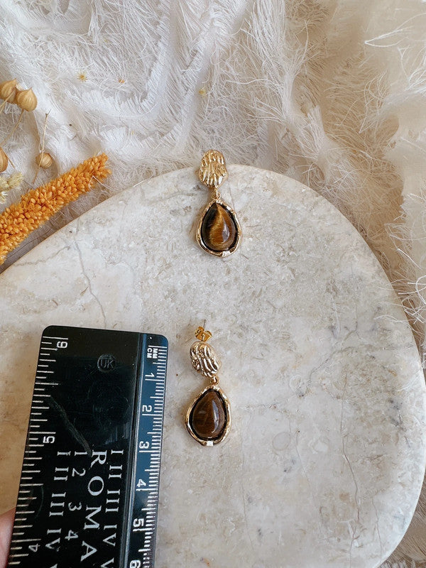 Soul Mate & 925 silver post brown earrings
