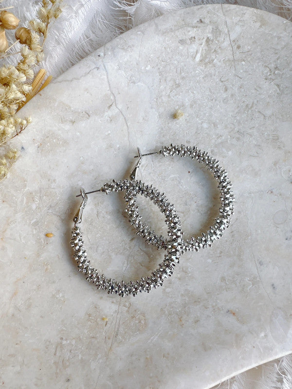 Soul Mate & 40mm 925 silver needles big hoop earrings