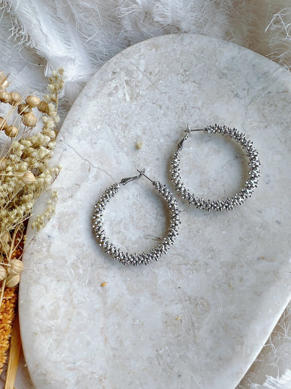 Soul Mate & 40mm 925 silver needles big hoop earrings