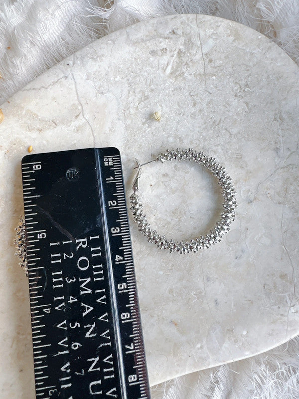 Soul Mate & 40mm 925 silver needles big hoop earrings