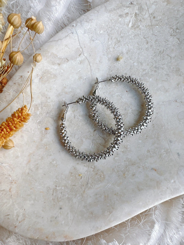 Soul Mate & 40mm 925 silver needles big hoop earrings
