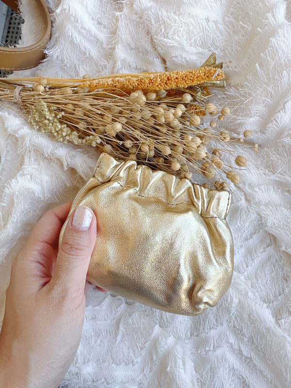Soul Mate & Small coin purse with lamb leather (silver) (gold)