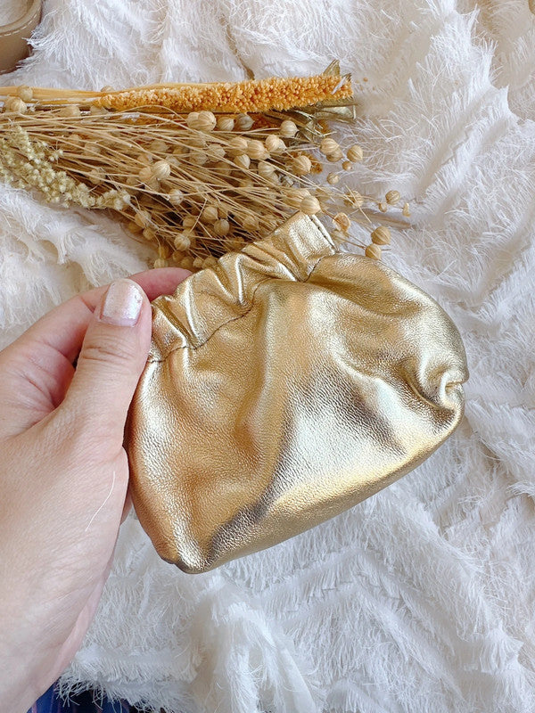 Soul Mate & Small coin purse with lamb leather (silver) (gold)