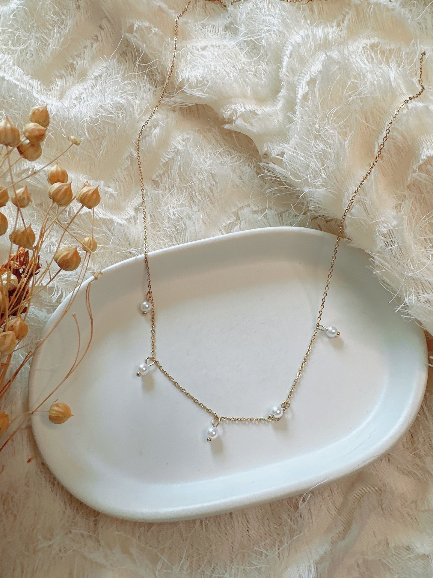 Pearl stainless steel necklace