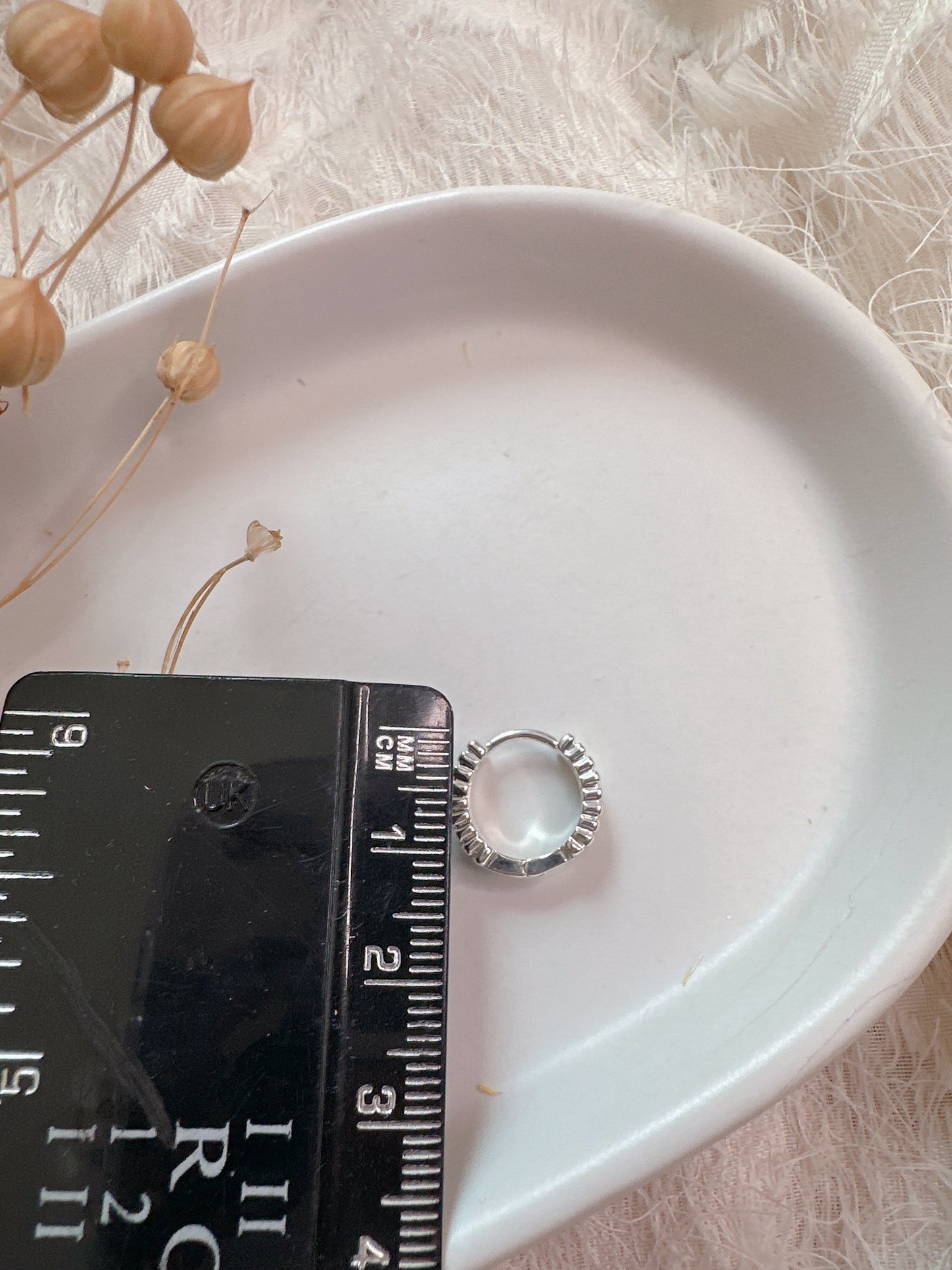 Stainless steel mini hoop earrings