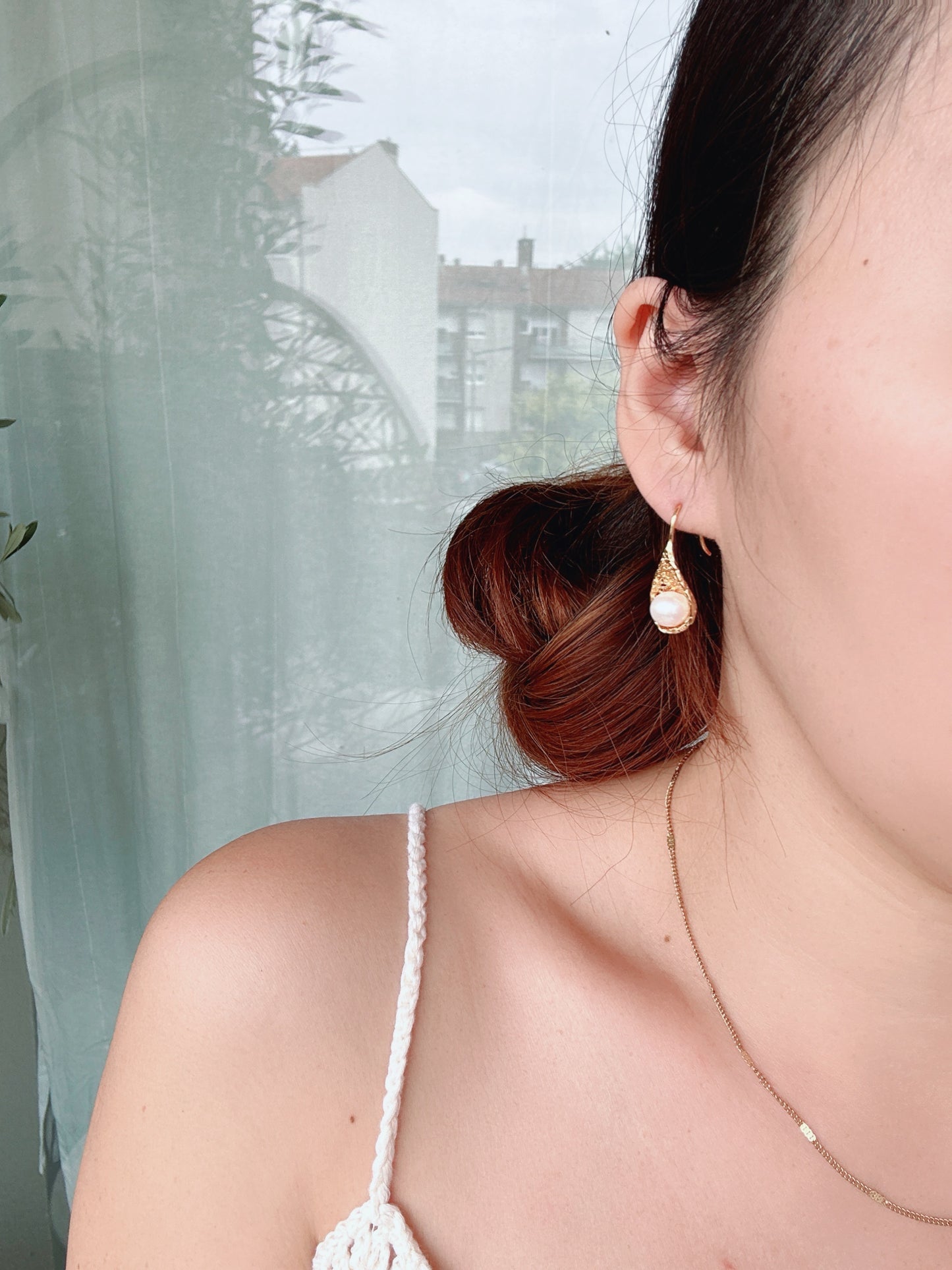 Soul Mate & 18k gold plated natural pearl