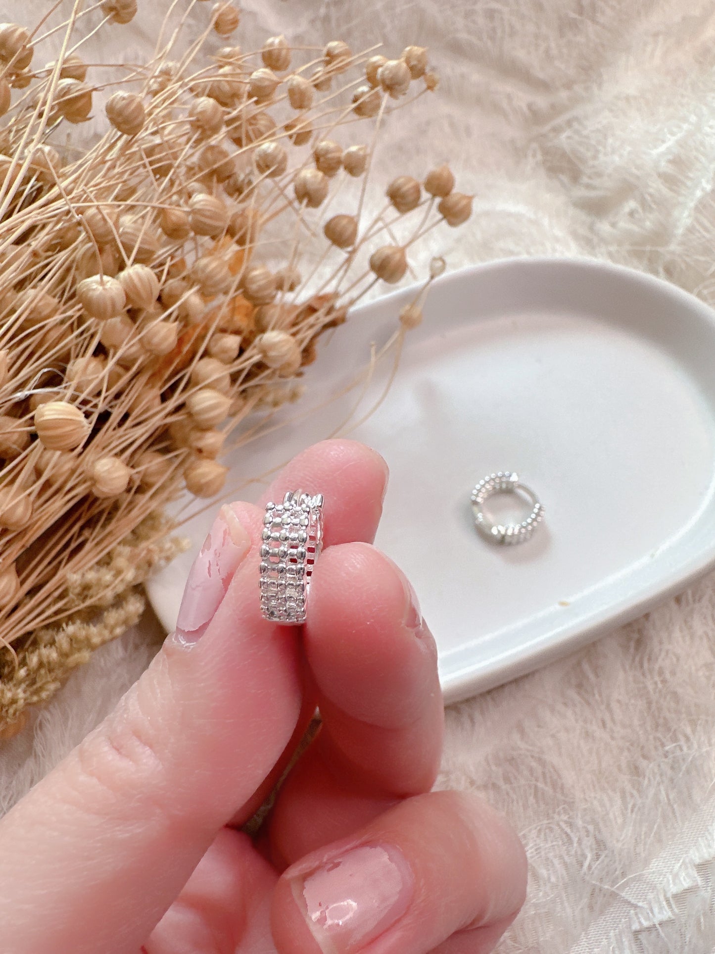 Stainless steel mini hoop earrings