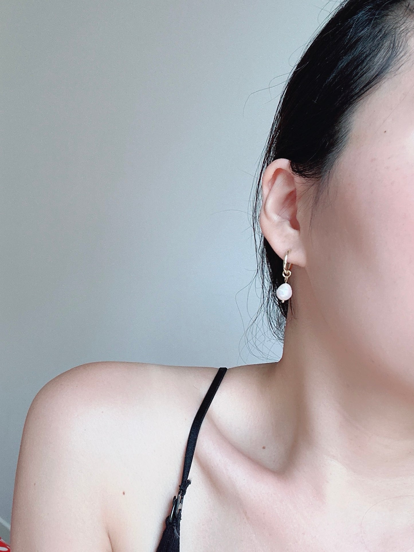 Natural water pearl 925 silver earrings