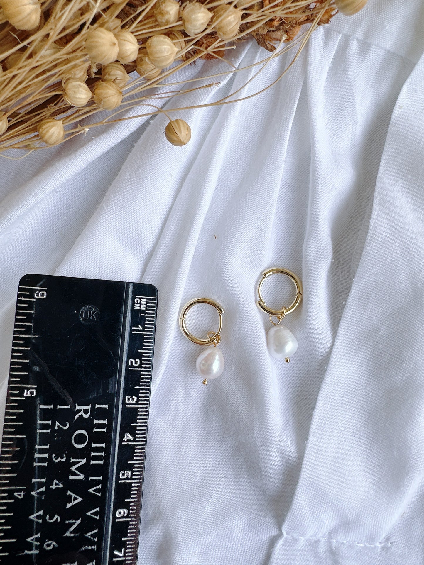 Natural water pearl 925 silver earrings