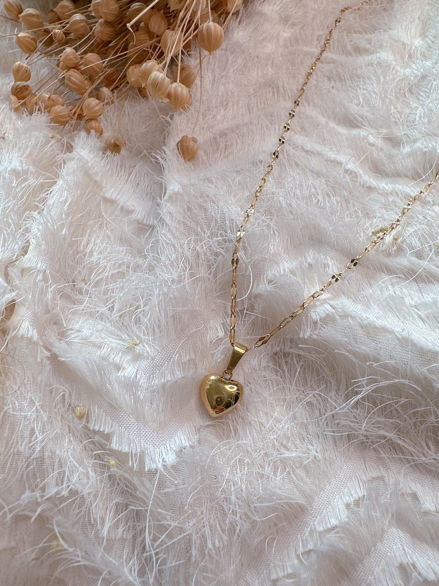 Heart shaped stainless steel necklace